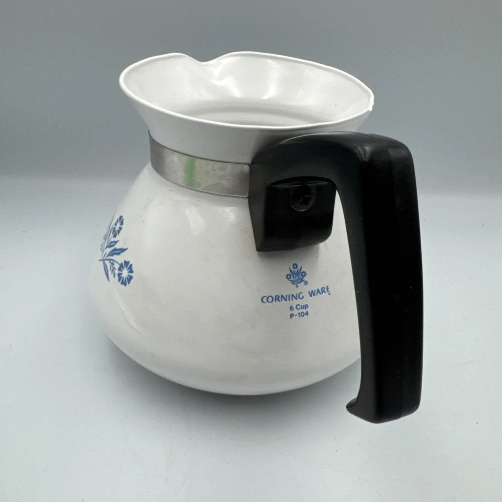 Vtg Corning Ware Blue Cornflower Kettle 6 Cup Tea Pot P-104 without Lid - Read!
